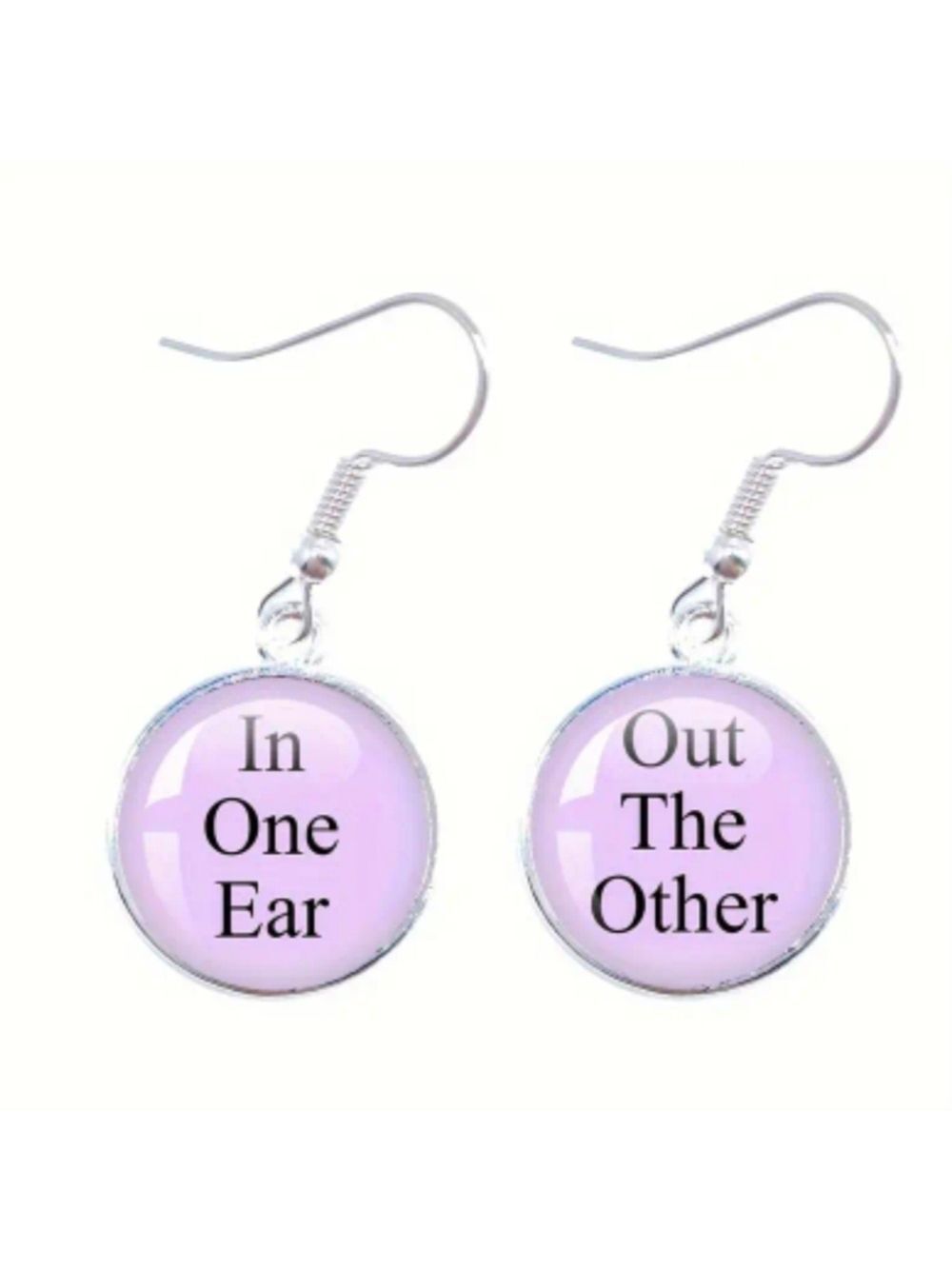 Earring--Silver and Pink dangle